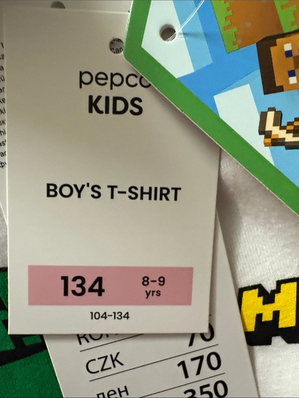 New Minecraft Boys T-Shirt & 4-Pack Socks Set Size 8–9